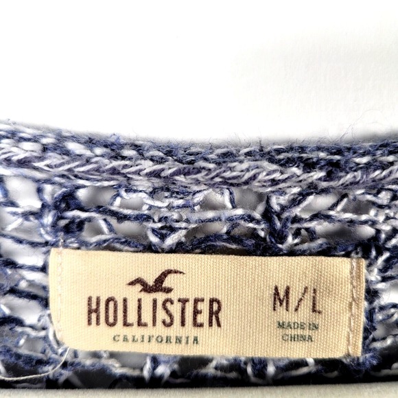 Hollister Sweater Women's Size M/L Blue Loose Knit Pullover - Picture 4 of 5
